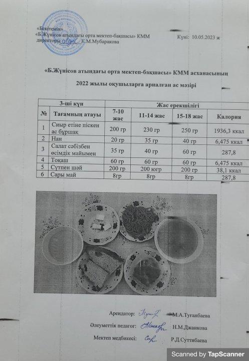 10-12 мамыр ас мәзірі
