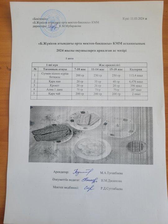 11-15.03 ас мәзірі
